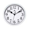 Infinity Instruments White Plastic wall clock, 9.5/8" 20048WH-4400